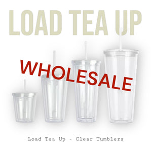 Wholesale - LTU Clear Dual Walled Tumbler with Straw and Lid