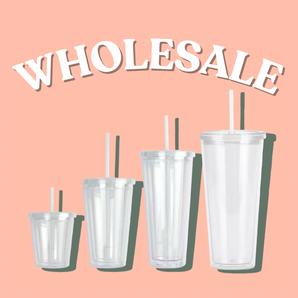 Wholesale - LTU Clear Dual Walled Tumbler with Straw and Lid