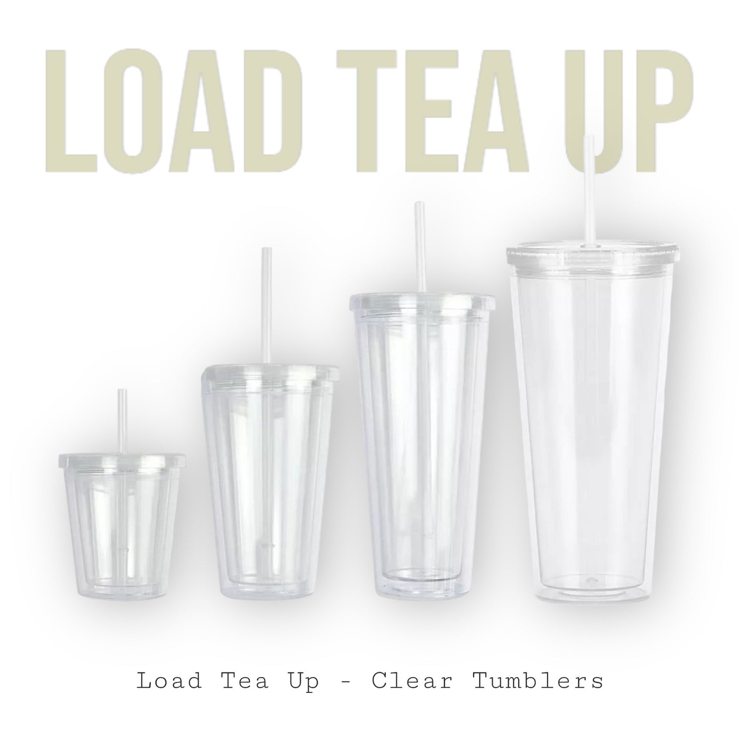 32oz Clear Double Walled Tumbler – Loaded Tea Co.